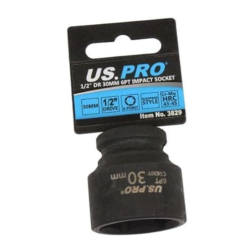 Image of US PRO Tools 30mm Impact Socket 1/2" Drive 6 Point Single Hex 3829