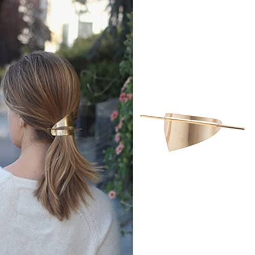 Image of Wendalern Triangle Stick Hair Pin Geometic Hair Clip Barrette Metal Hair Holder Clips Gold Triangle Hair Clips Minimalist Hair Clip Decorative Hair Accessories for Women and Girls