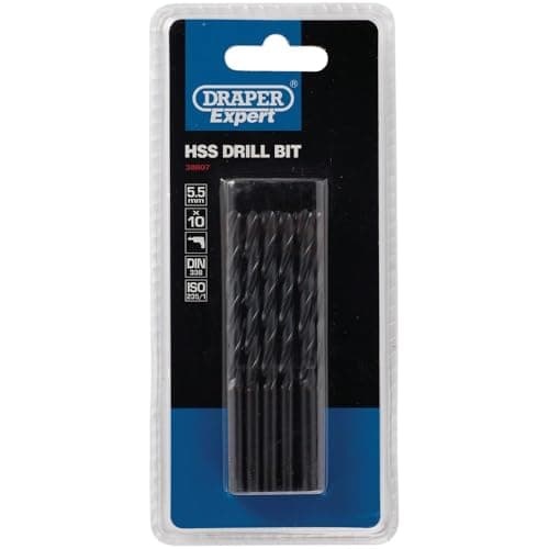 Image of Draper 38807 Expert HSS Drill Bit, 5.5mm Ø, Pack of 10 , Blue