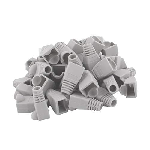Image of YIOVVOM Soft Plastic Ethernet RJ45 Cable Connector Boots Cover Strain Relief Boots CAT5 CAT5E CAT6 CAT6E 100PCS(Light Grey)