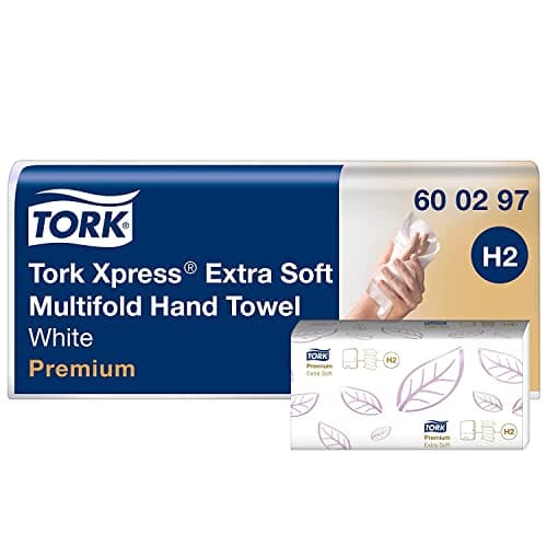 Image of Tork Xpress Multifold Hand Towels, White, Extra Soft, 7 packs of 100 sheets each, Compatible with Tork H2 Systems (600297)