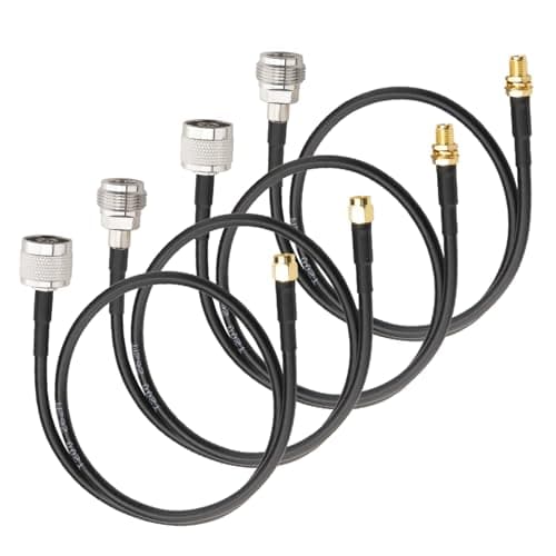 Image of Boobrie Upgraded 4PCS SMA to N Type Cable 50CM Kit N Type to SMA Cable 50ohms N Male to SMA Cable N Female to SMA Cable WiFi Antenna Extension Coaxial Cable LMR200 Equivalent, Better Than RG58