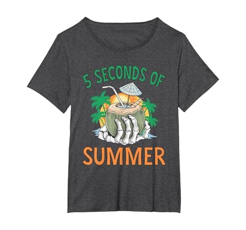 Image of 5 Seconds of Summer T-Shirt, Women's Plus, Dark Heather Grey, 2X