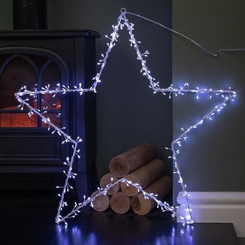 Image of 60cm Large Christmas LED Star Silhouette 280 LED Outdoor Garden Decoration
