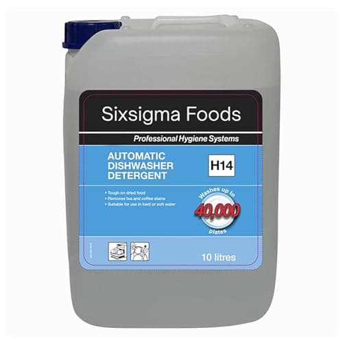 Image of Sixsigma Foods Automatic Dishwasher Detergent H14 10 Litres - Ideal for Homes, Restaurants Powerful, Fast-Acting & Effective Cleaning Solution for Sparkling Dishes