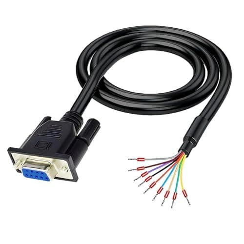 Image of Willwewon 10Ft 3m 26AWG DB9 Female RS232 9 Pin Serial Extension Cable, RS232 D-SUB DB9 Serial to 9 Bare Wire Breakout Board Connector