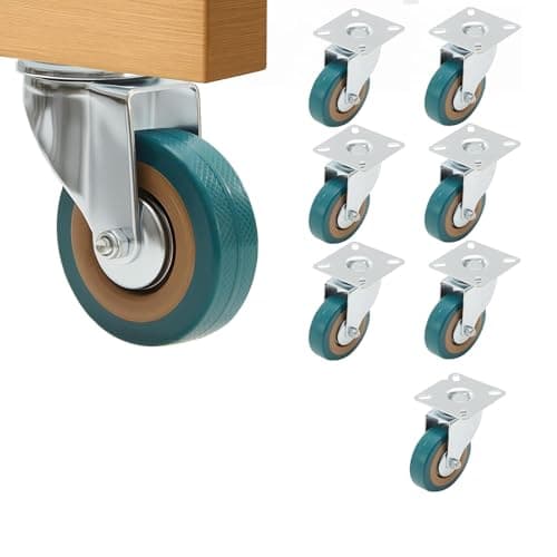 Image of Youyijia Castor Wheels 75mm 8PCS Moving Caster Wheel with Brake Heavy Duty Swivel Wheels for Furniture Rubber Swivel Trolley Caster (8 without brake)