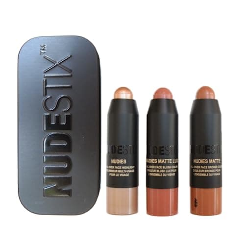 Image of NUDESTIX Mini Soft & Warm Nudes 3-Piece Kit: Stick Palette, Bronze, Brown Family, Shimmery Finish