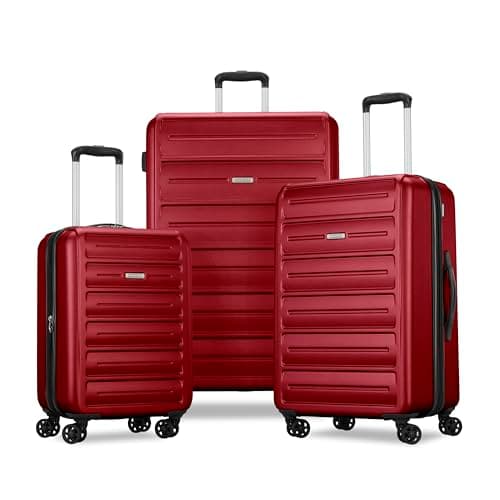 Image of American Tourister Westridge Hardside Luggage with Spinner Wheels, Holly Red, 20-Inch Carry-On, Westridge Hardside Luggage with Spinner Wheels