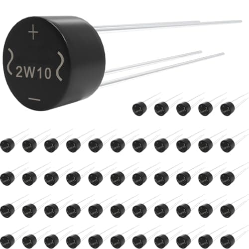 Image of DAOKAI 2W10 Bridge Rectifier Diodes 2A Single Phase Round 1000V Full Wave Electronic Silicon Diodes DIP Direct Plug 4 Pin for Arduino(Pack of 50 Pcs)