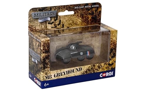 Image of Corgi Diecast Tank - CS90640 M8 Greyhound 14th Armoured Division - American Military Metal Tank Toy Detailed Armored Vehicle - Die Cast Post-World War II Models for Adults, Dark Green