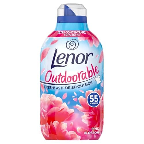 Image of Lenor Outdoorable Fabric Conditioner Pink Blossom 55 Washes, 770ML - Ultra Concentrated Freshness- 100% Recycled Bottle