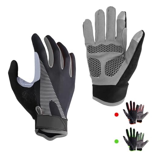 Image of CubePlug Breathable Padded Full Finger Motorcycle Gloves Full Finger Gloves for Cycling Hiking Climbing Outdoor Sports (Black, M)