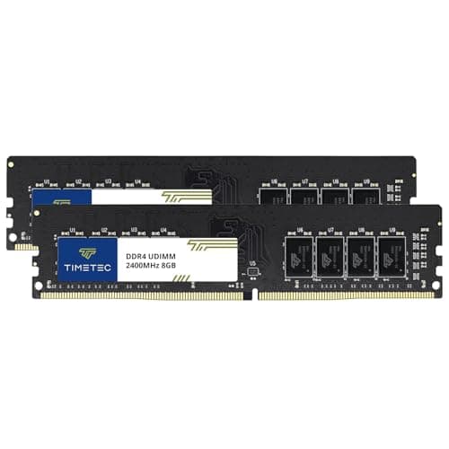 Image of Timetec 16GB KIT (2x8GB) DDR4 2400MHz (PC4-2400T) PC4-19200 UDIMM Desktop RAM – 288-Pin 1.2V CL17 Non-ECC Unbuffered DIMM Memory Module Upgrade
