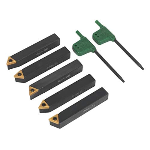 Image of Sealey Sm3025Cs2 Indexable 8Mm Lathe Turning Tool Set 5Pc
