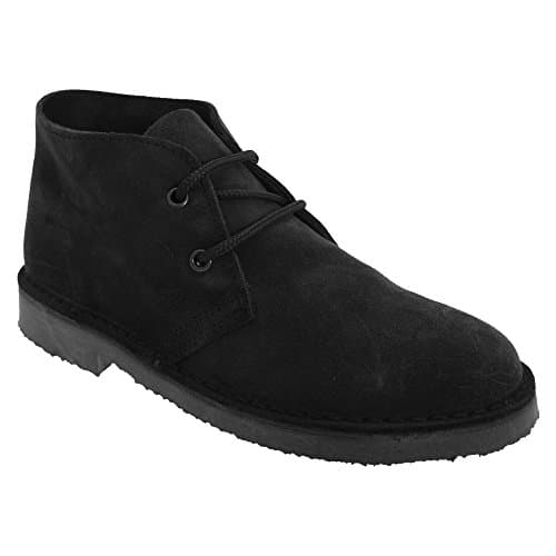 Image of Roamers Mens Real Suede Round Toe Unlined Desert Boots (9 UK) (Black)