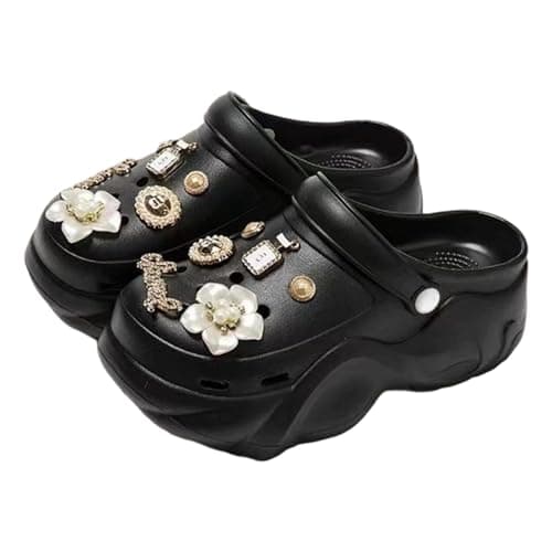 Image of Womens Clogs Clogs For Women Shoes Sandals Clogs Slippers Durable Chunky Heel Clogs, Breathable Casual Shoes With Charm Compatibility – Lightweight For All-Day Wear