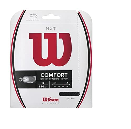 Image of Wilson NXT Multifilament 17 Gauge Tennis Racket String in Black Color (Best String for Power and Comfort)