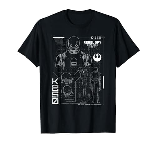 Image of Star Wars K2SO Schematic T-Shirt, Men, Black, XX-Large