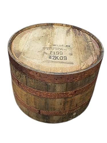 Image of FLAT TOP Oak Whiskey Half BARREL - Ideal Garden table, Coffee table, Side stand