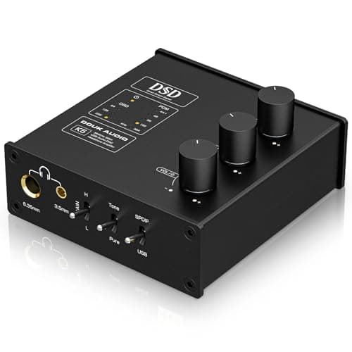 Image of DoukAudio PC DAC Headphone Amplifier Digital to Analog Converter with USB & Optical Input DSD256 for Amplifiers, Speakers, Mac, Computer (K5)