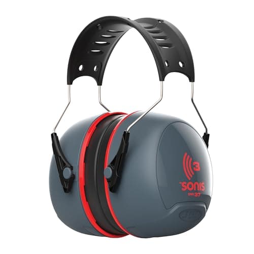 Image of JSP Sonis3 Adjustable Ear Defenders grey/red (AEB040-0A1-A00)