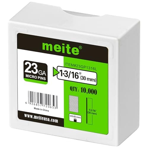Image of meite 23 Gauge Pin Nails, 30 mm Micro Headless Brad Nails for Pin Nailer - Galvanised Pins Nail Gun Nails, Ideal for Fine Woodworking and Trim Work (10,000 Counts)