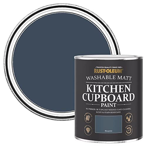 Image of Rust-Oleum Blue Kitchen Cupboard Paint in Matt Finish - Blueprint 750ml