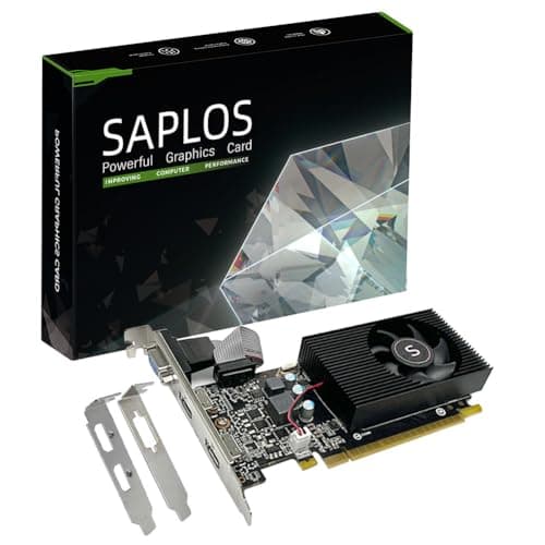 Image of SAPLOS GT 730 4GD3 128-bit Graphics Card, Dual HDMI, VGA, Low Profile Ready, Low Power, PCI Express x16, DirectX 11, Entry Level GPU for Working, for Windows 7 8 XP