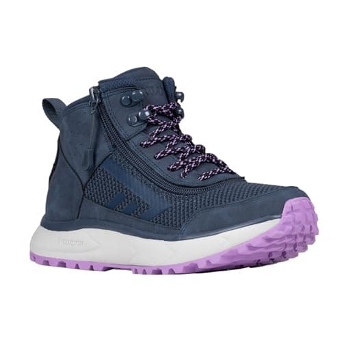 Image of SpecialKids.Company Billy Adaptive Footwear For Women - Short Wrap Inclusion Trail Boot With Wrap-around Zip Closure- Navy - Purple- UK4