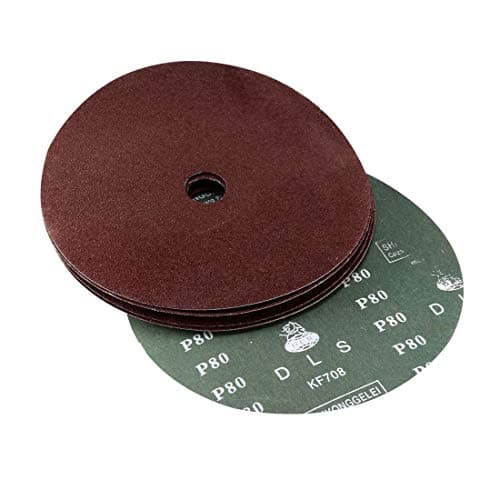 Image of sourcing map 7-Inch x 7/8-Inch Aluminum Oxide Resin Fiber Discs, Center Hole 80 Grit Sanding Grinding Discs, 5 Pack