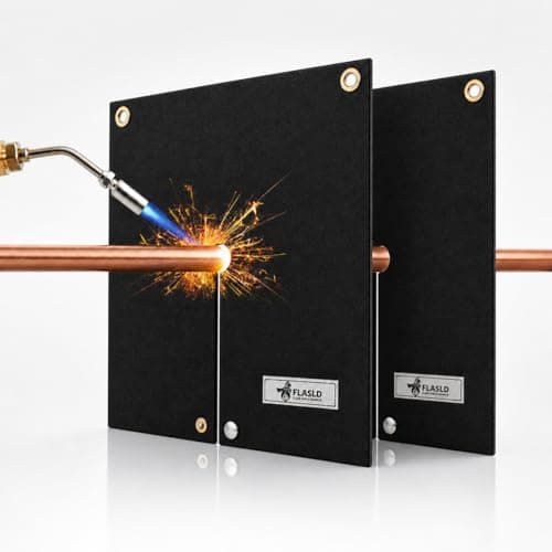 Image of FLASLD Welding Blanket & Soldering Heat Shield Mat, 12''x12'' Flame Protector Pad Solder Plumbing Hole Propane Torch, Fire Protection Blanket (2 Pack)