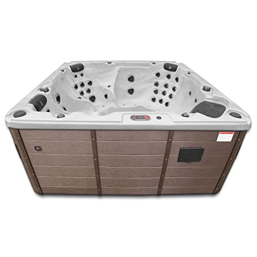 Image of CANADIAN SPA CO. Niagara AI Hot Tub | 7-Person 60-Jet | 228 x 228 cm Square, with Cover, LED Lighting, Heating and 60 Hydrotherapy massage Jets, Year-Round Use