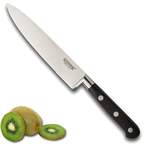 Image of Taylors Eye Witness Sabatier Professional Kitchen Chef Knife - 6in/15cm Full Tang Blade Forged from High Grade Taper Ground Stainless Steel, Triple Rivet Comfort Handle. Sharper for Longer