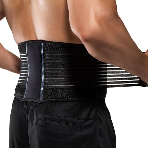 Image of BraceUP Back Support Belt for Men and Women - Breathable Waist Lumbar Support Lower Back Brace for Sciatica, Herniated Disc, Scoliosis Lower Back Pain Relief, with Dual Adjustable Straps (S/M)