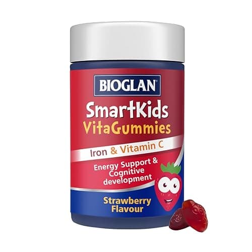 Image of Bioglan SmartKids Iron | Vitamin C | Energy Support | 30 GummiesBioglan SmartKids Vitamin D Gummies for Children (Age 4+), Vitamin D3, Immune & Bone Support, Citrus Flavour Chewable Gummies, 30 Count