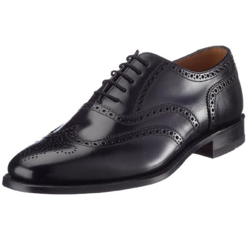 Image of Loake 202B Mens Formal Wing Tip Brogue Shoes Black Polished 12