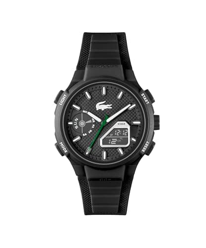 Image of Lacoste Analog-Digital Multifunction Quartz Watch for Men LC33 Collection with Black Silicone Bracelet - 2011365