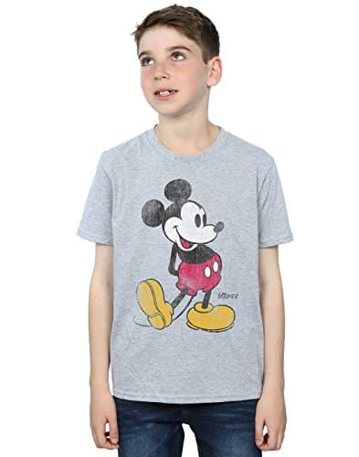 Image of Disney Boys Mickey Mouse Classic Kick T-Shirt 9-11 Years Sport Grey
