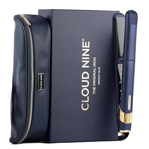 Image of CLOUD NINE The Original Iron Blue Hair Straightener Giftset | Variable Temperature Control Quick Heat Touch Technology Ceramic Floating Plates Spring Flex Styling | Perfect Smooth Sleek Results
