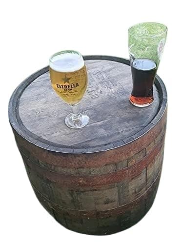 Image of WineBoxesEtc FLAT TOP Oak BARREL - Ideal Garden table, Coffee table, Side stand, Patio table, Drinks table