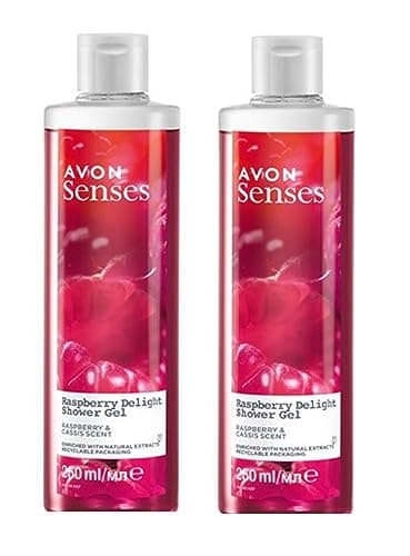 Image of Pack of 2 Senses Raspberry Delight Shower Gel – Raspberry and Cassis fragrance – 2 x 250ml by Avon
