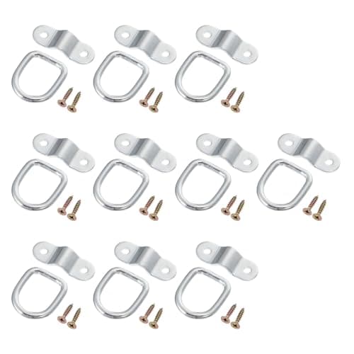 Image of HAPINARY 10pcs Multifunctional D-Shaped Trailer Tow Hooks Made of Galvanized Iron, Easy to Install and Carry, for Outdoor Use on Trucks and Pickups