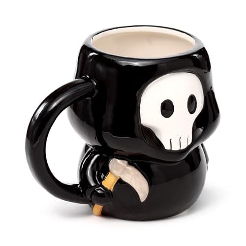 Image of Puckator Skull Boy Ceramic Shaped Mug - Funny Home Accessories - Cute Gifts for Girlfriend - Large Mugs for Men Women Hot Drinks - Cups Presents - Secret Santa Gift Cup Set