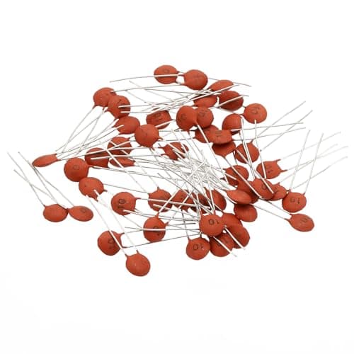 Image of PATIKIL 0.01nf 50V Ceramic Disc Capacitor, 50 Pcs Ceramic Chip Capacitor Assortment Kit for Power Circuits Industrial Equipment, Brown Red
