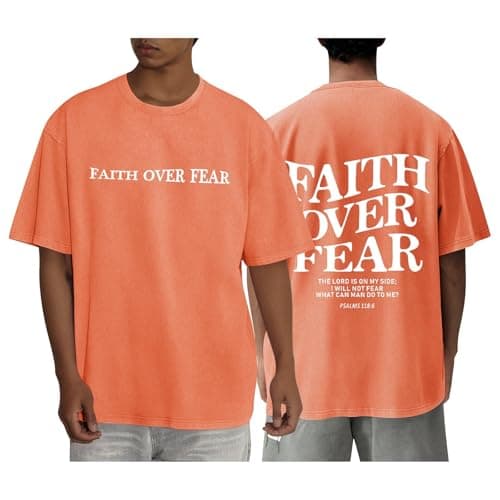 Image of Oversized T-Shirt Men's Vintage Printed T-Shirt Fashion Print Shirts Short Sleeve Crew Neck Casual Shirt Cotton Breathable Sports Shirt Fashion Plain Short Sleeve Shirt Y2K Streetwear, orange, L