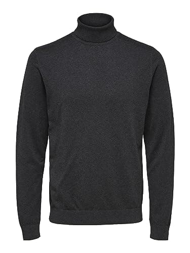 Image of SELECTED HOMME Men's Slhberg Roll Neck B Noos Sweatshirt - Grey - M/L