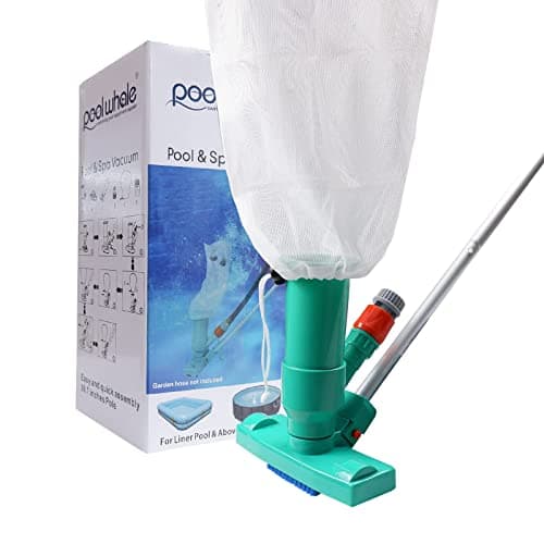 Image of POOLWHALE Upgrades Pool Spa Pond Mini Jet Vac Vacuum Cleaner w/Brush, Bag,5 Sections Telescopic Pole of 48" and Handle
