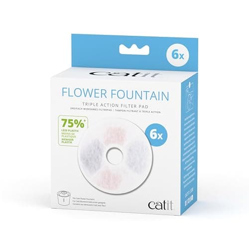 Image of catit Genuine Flower Replacement Frameless Water Fountain Filter Cartridges, 6 Pack