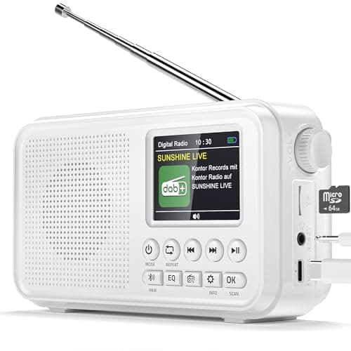 Image of Mesqool Portable DAB Radio with 3000mAh Rechargeable Battery, Small Digital Main Powered DAB+/FM Radio with Bluetooth, Dual Alarm, Headphone Jack for Home Office and Outdoor